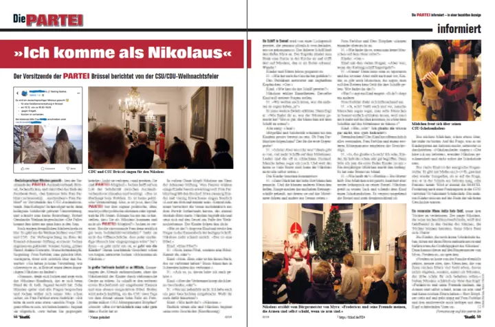 Der Nikolausbericht im TITANIC-Magazin (Text verpixelt)