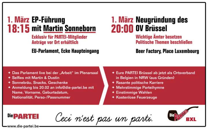 Einladungsflyer zur EP-Führung und Neugründung am 1. März 2018