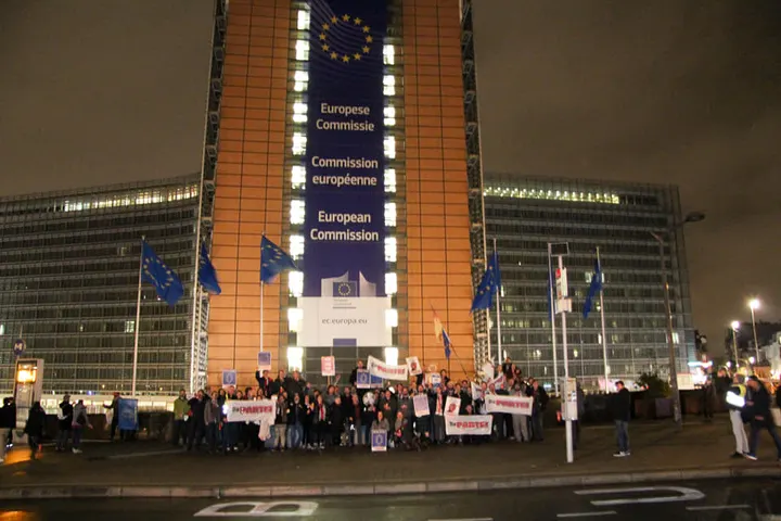 Demo am Rond-Point Schuman