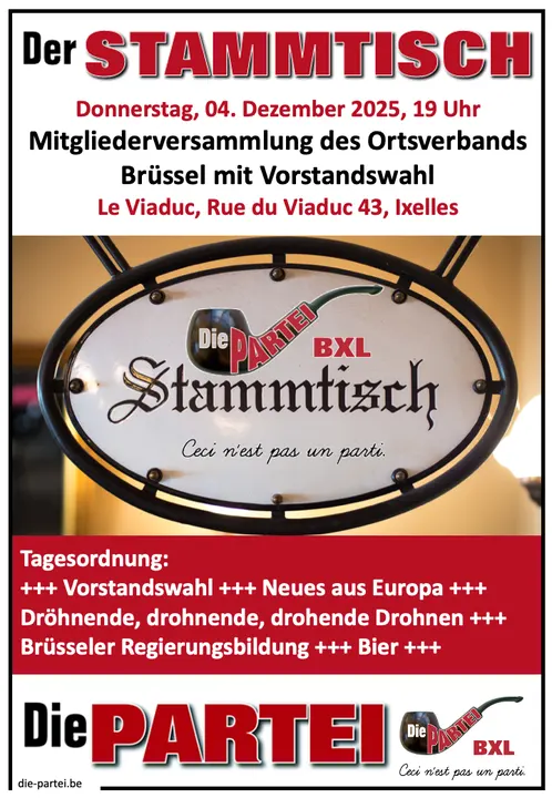Einladungsflyer zur Mitgliederversammlung mit Vorstandswahlen am 4. Dezember 2025