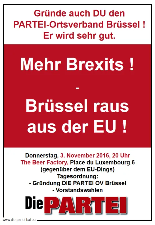 Flyer: EIN Brexit ist noch nicht das Ende! Brüssel raus aus der EU!