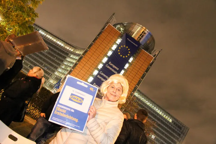 Demo zur Amtseinführung von Ursula von der Leyen